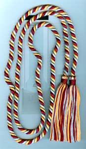 Single Honor Cord in 3 Colors - LIGHT GOLD, BURGANDY and SILVER